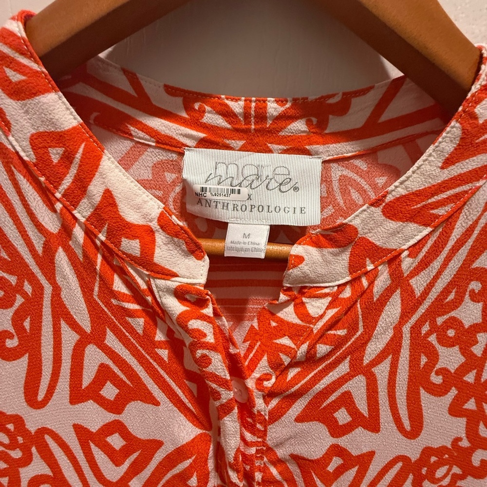 Anthropologie Orange Ruffled Tiered Sundress size M - Picture 5 of 12